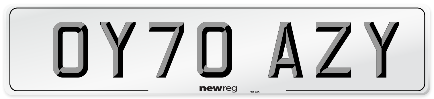 OY70 AZY Number Plate from New Reg